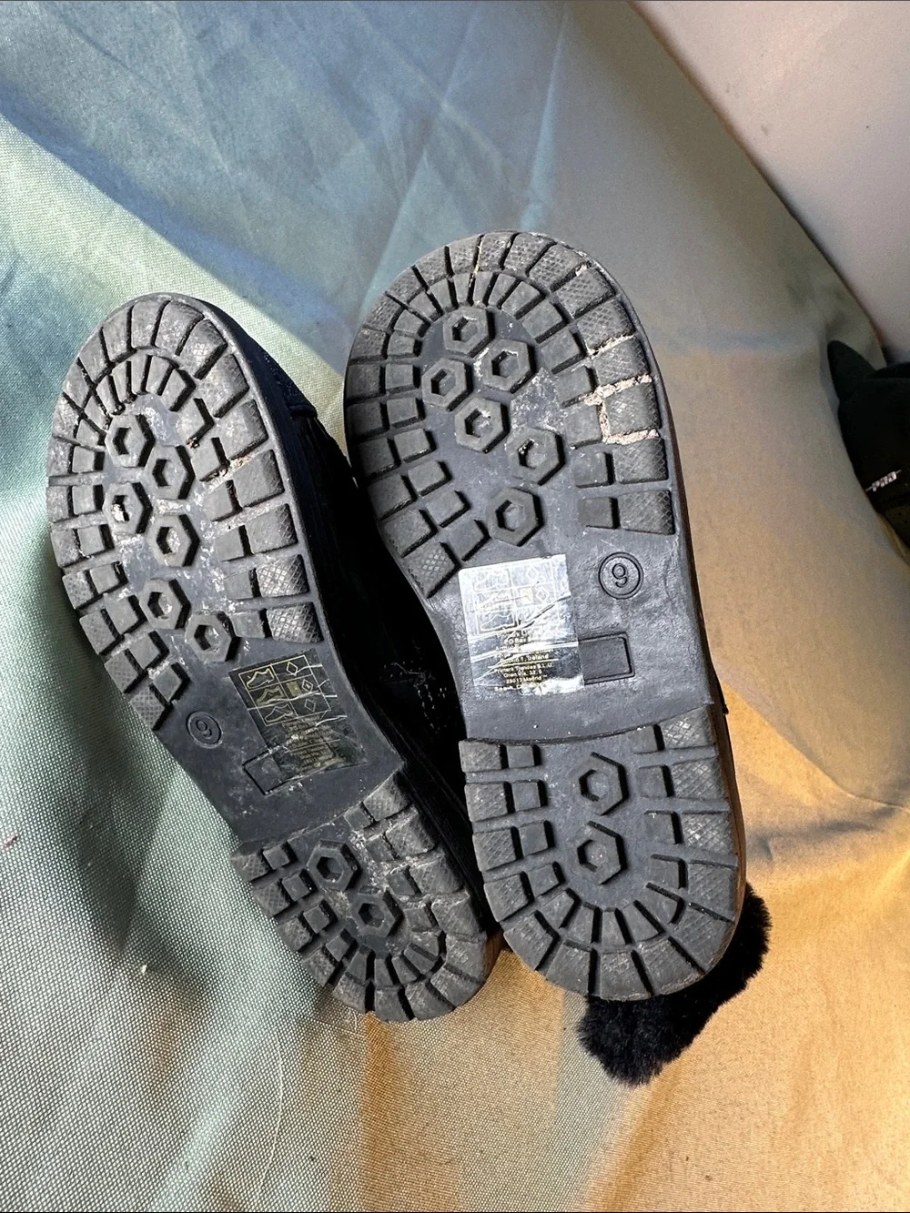 Primark Black Patent Girls' Ankle Boots with Glitter Cat Toes